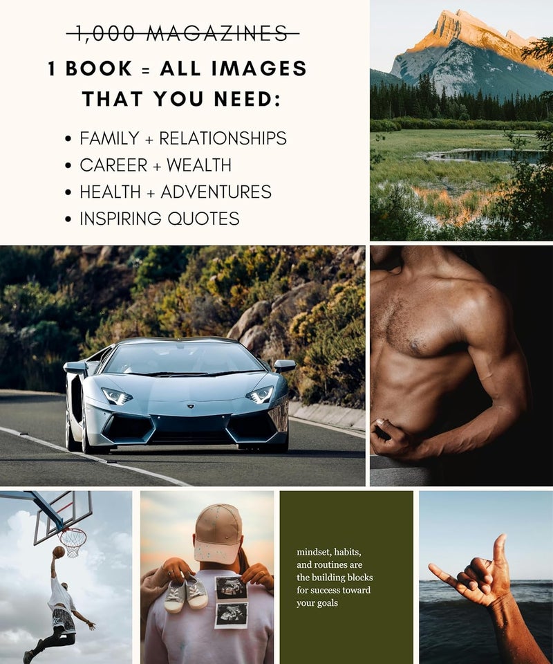 Lamare Vision Board Book for Men - 1000+ Vision Board Images & Quotes, Vision Board Supplies, Vision Board Kit, Collage Book for Manifestation - Image 5